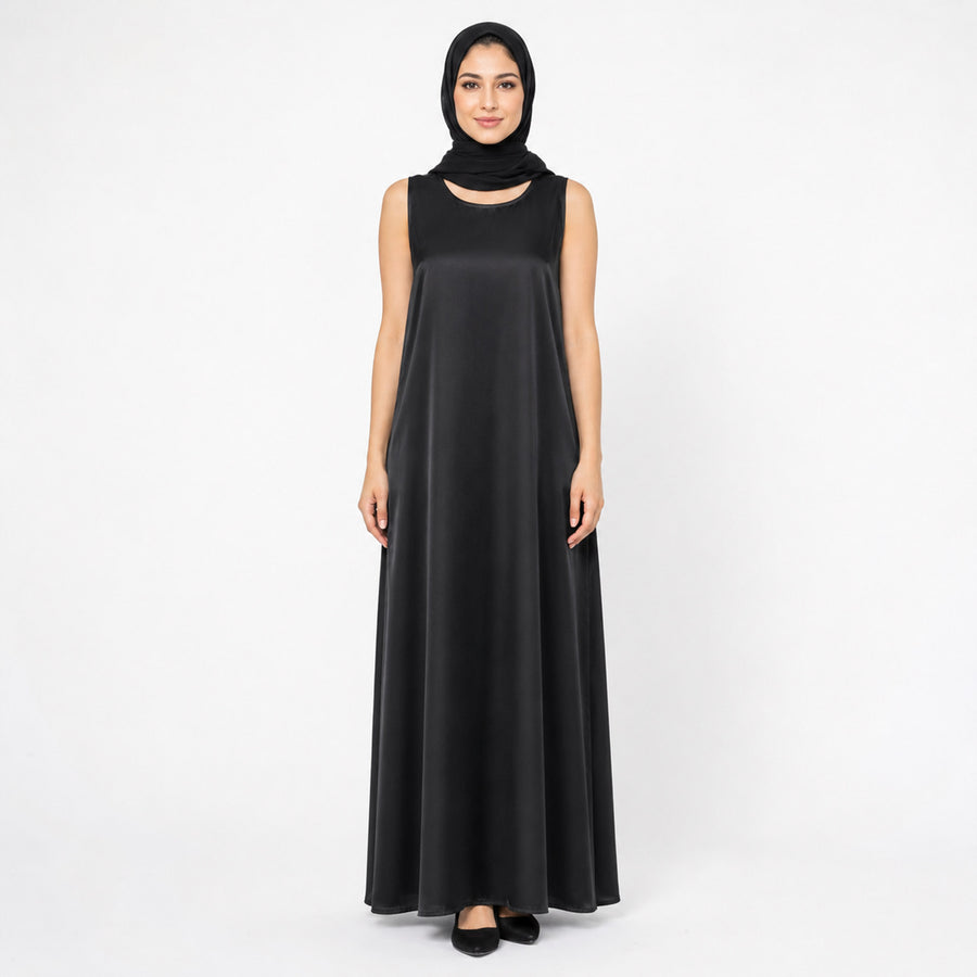 Premium Black Silk Inner Dress