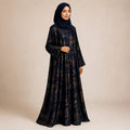 Premium Ocean Pearl Blue Jamawar Silk Abaya