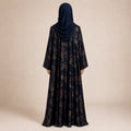 Premium Ocean Pearl Blue Jamawar Silk Abaya