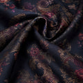 Premium Ocean Pearl Blue Jamawar Silk Abaya