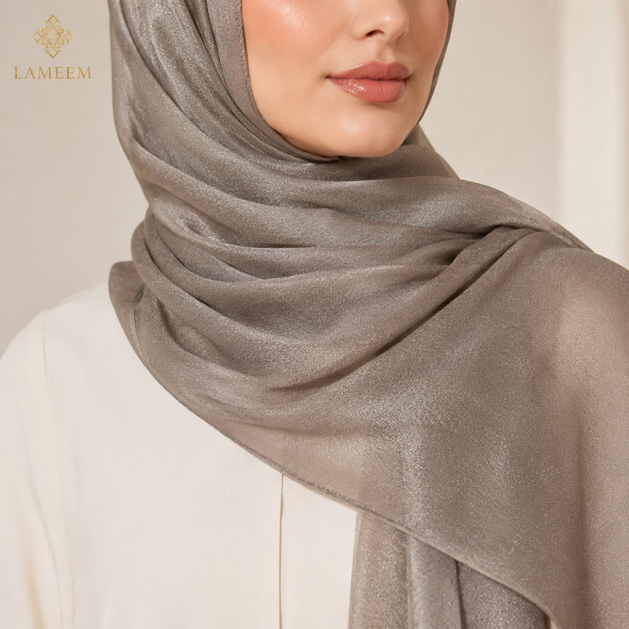Antique Gold Chiffon Shimmer Hijab