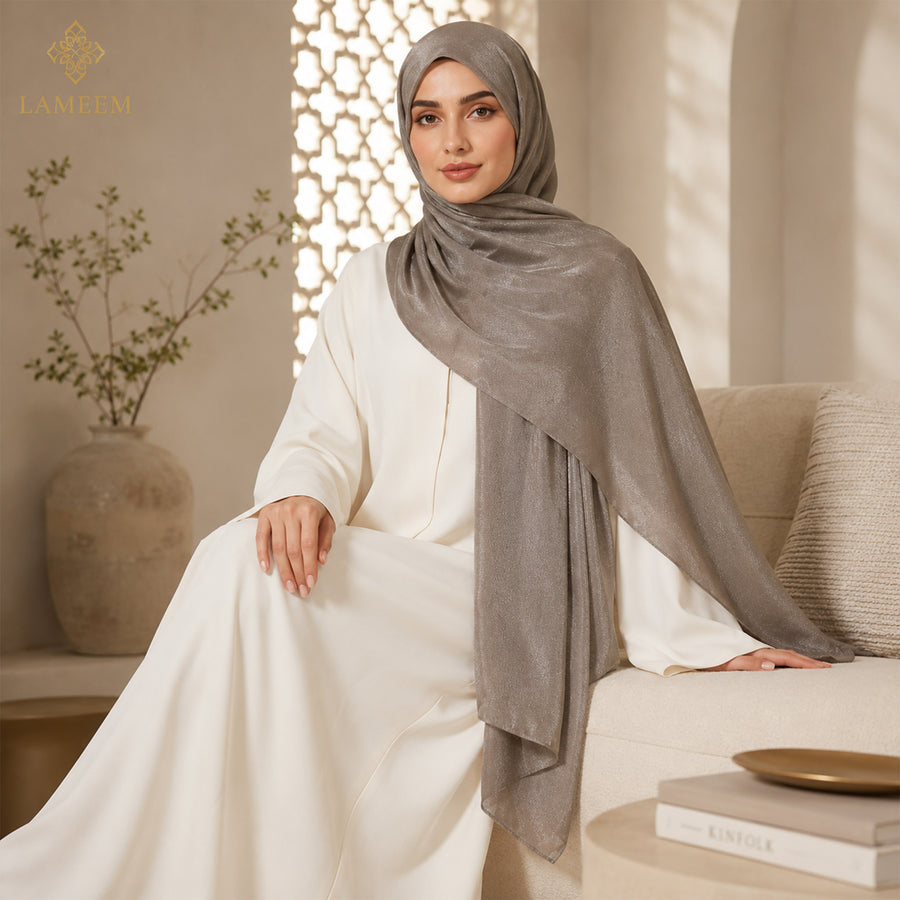 Antique Gold Chiffon Shimmer Hijab