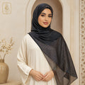 Black Silver Shimmer Chiffon Hijab