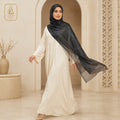 Black Silver Shimmer Chiffon Hijab