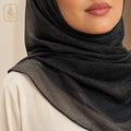 Black Silver Shimmer Chiffon Hijab