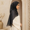 Black Silver Shimmer Chiffon Hijab
