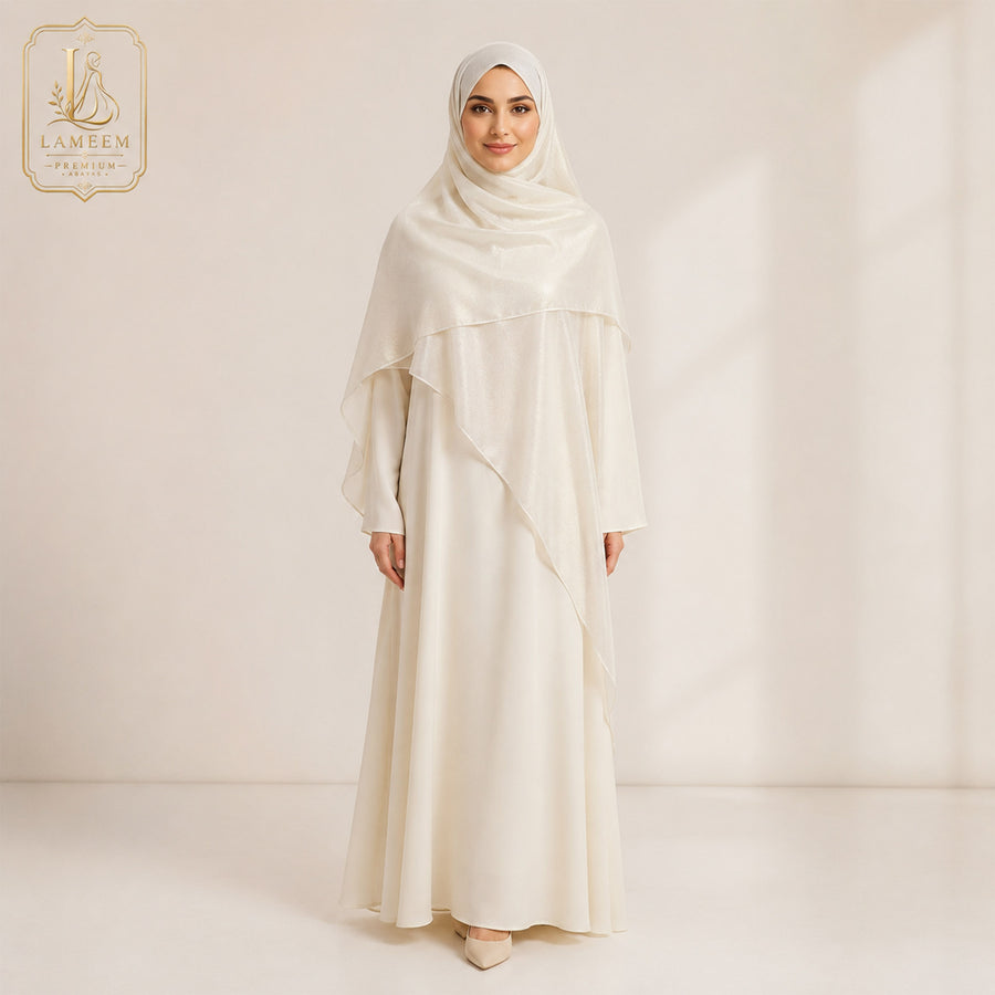 Pearl Ivory Chiffon Shimmer Hijab