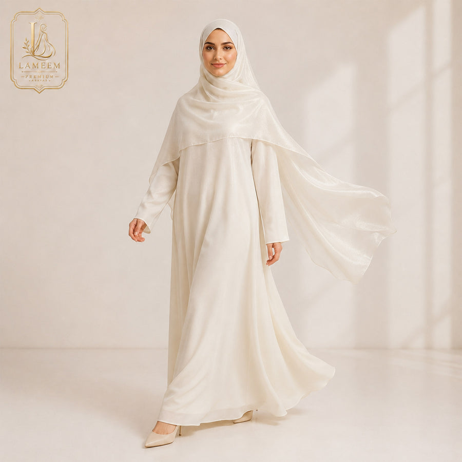 Pearl Ivory Chiffon Shimmer Hijab