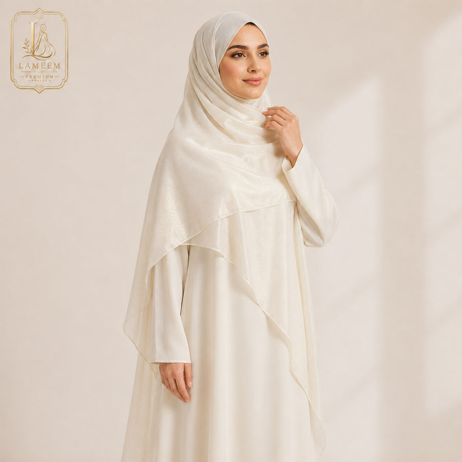 Pearl Ivory Chiffon Shimmer Hijab