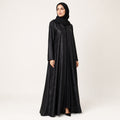 Premium Black Self-Print Floral Silk