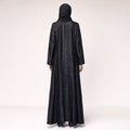 Premium Black Self-Print Floral Silk