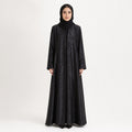 Premium Black Self-Print Floral Silk