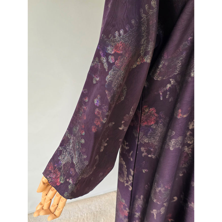 Premium Aubergine Jamawar Silk Abaya