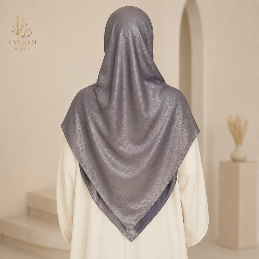 Purple Taupe Chiffon Shimmer Hijab