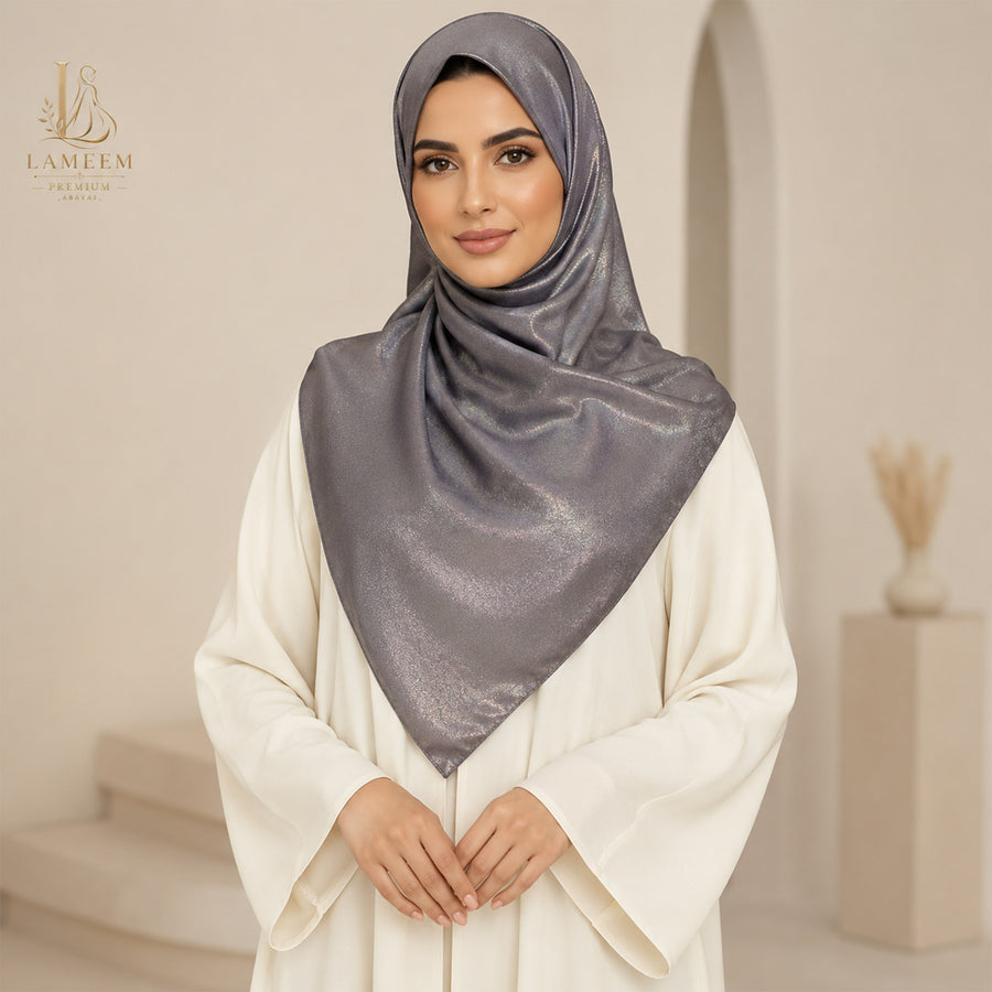 Purple Taupe Chiffon Shimmer Hijab