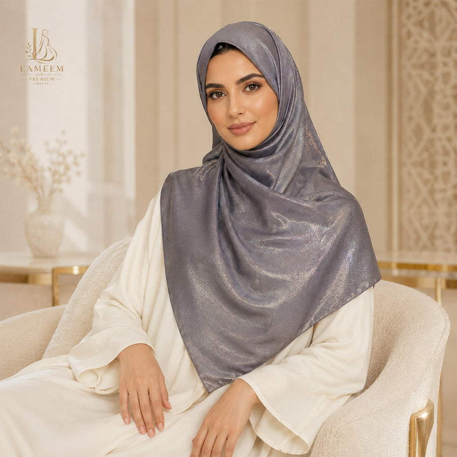 Purple Taupe Chiffon Shimmer Hijab