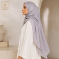 Premium Lilac Shimmer Chiffon Hijab