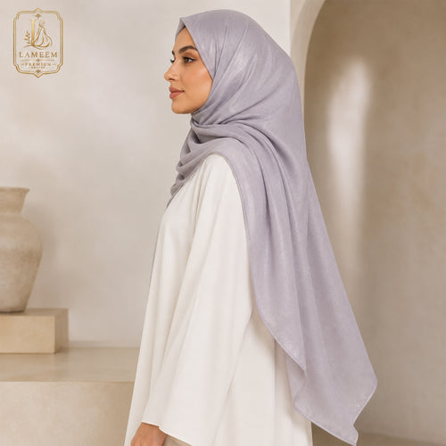 Premium Lilac Shimmer Chiffon Hijab