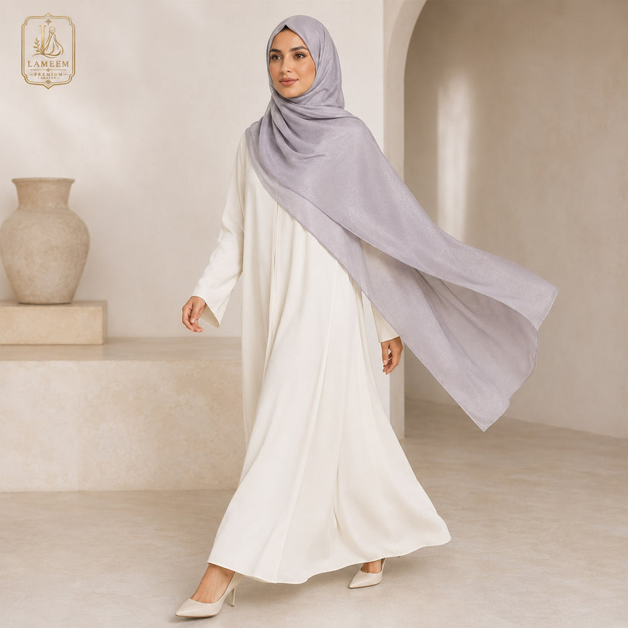 Premium Lilac Shimmer Chiffon Hijab