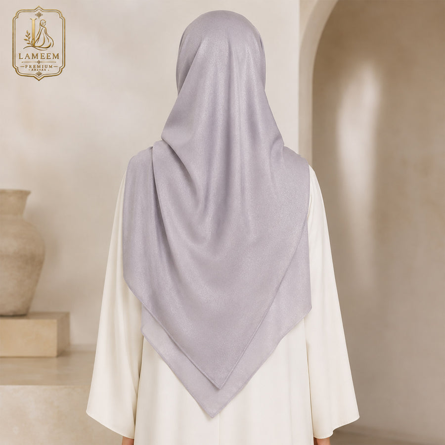 Premium Lilac Shimmer Chiffon Hijab