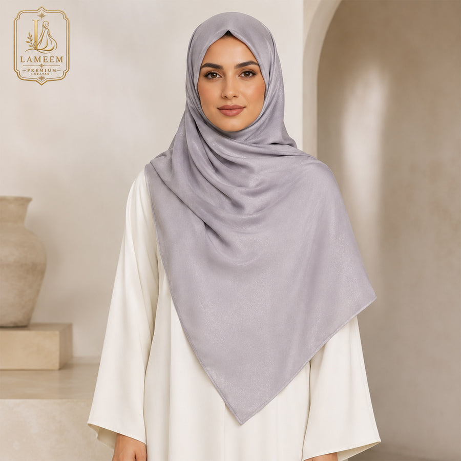 Premium Lilac Shimmer Chiffon Hijab