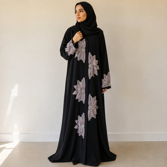 Organza Floral Abaya