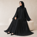 Premium Black Heavy Embroidered Double Chiffon Abaya | LAMEEM