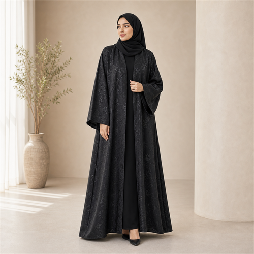 Premium Black Shinghai Open Abaya