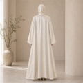 Premium Pearl Ivory Shinghai Open Abaya